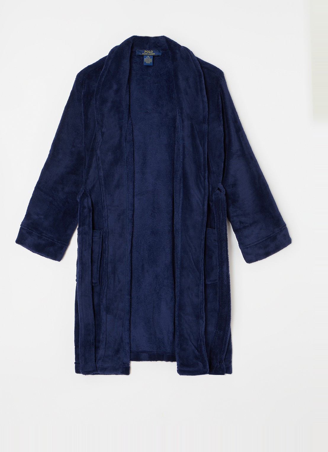 Ralph Lauren Badjas met logoborduring en opgestikte zakken - voorkant 2 donkerblauw
