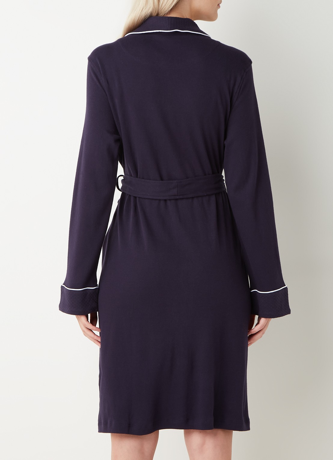 Ralph Lauren Badjas van katoen met steekzakken - achterkant 4 donkerblauw