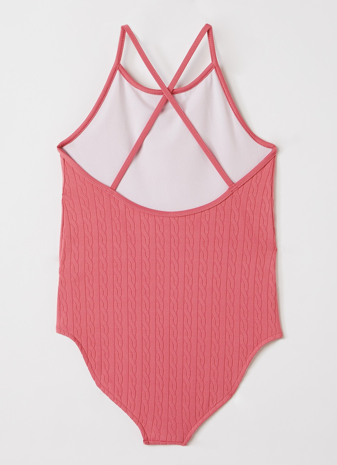 Ralph Lauren Badpak met logoborduring - voorkant 2 roze