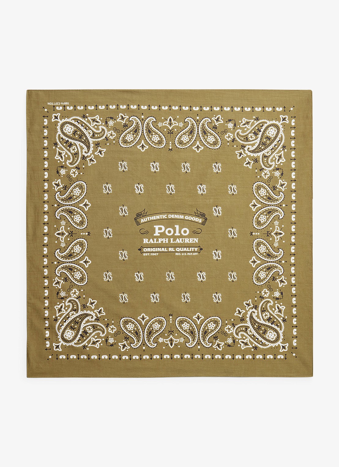Ralph Lauren Bandana met logoprint - voorkant new tan / beige