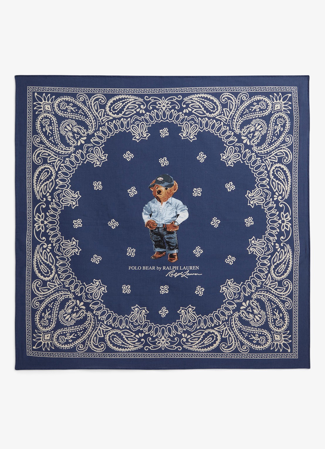 Ralph Lauren Bandana met logoprint - voorkant navy multi / donkerblauw