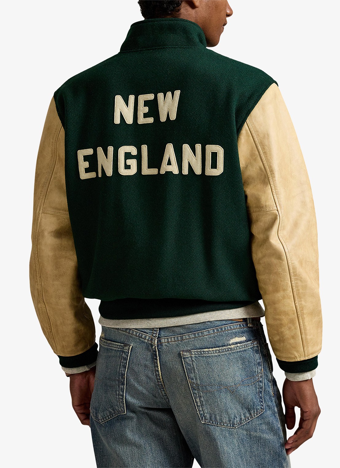 Ralph Lauren Baseball jack met logo- en backprint - achterkant 5 churchill green / groen