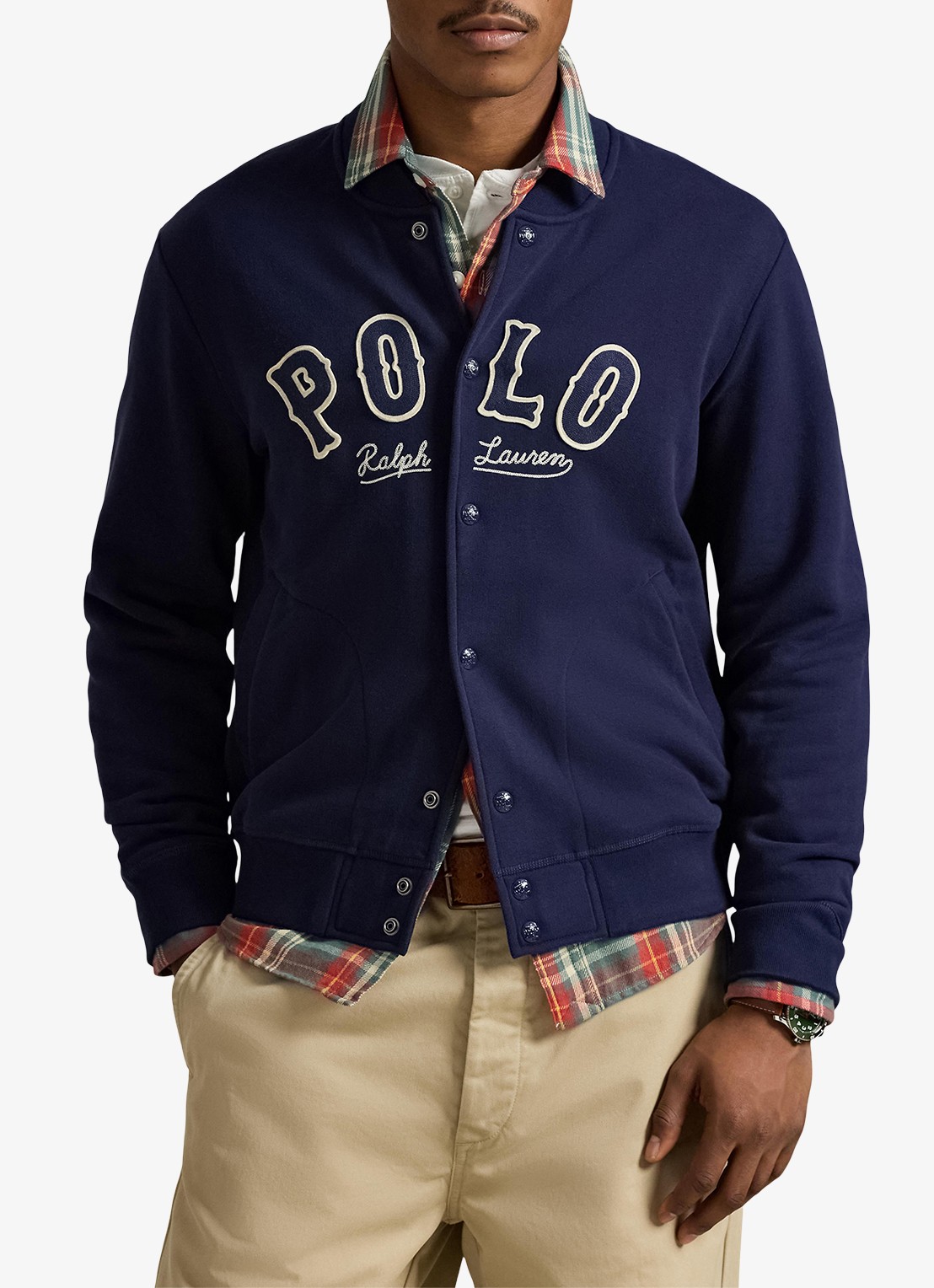 Ralph Lauren Baseball jack met logo - detail 4 cruise navy / donkerblauw