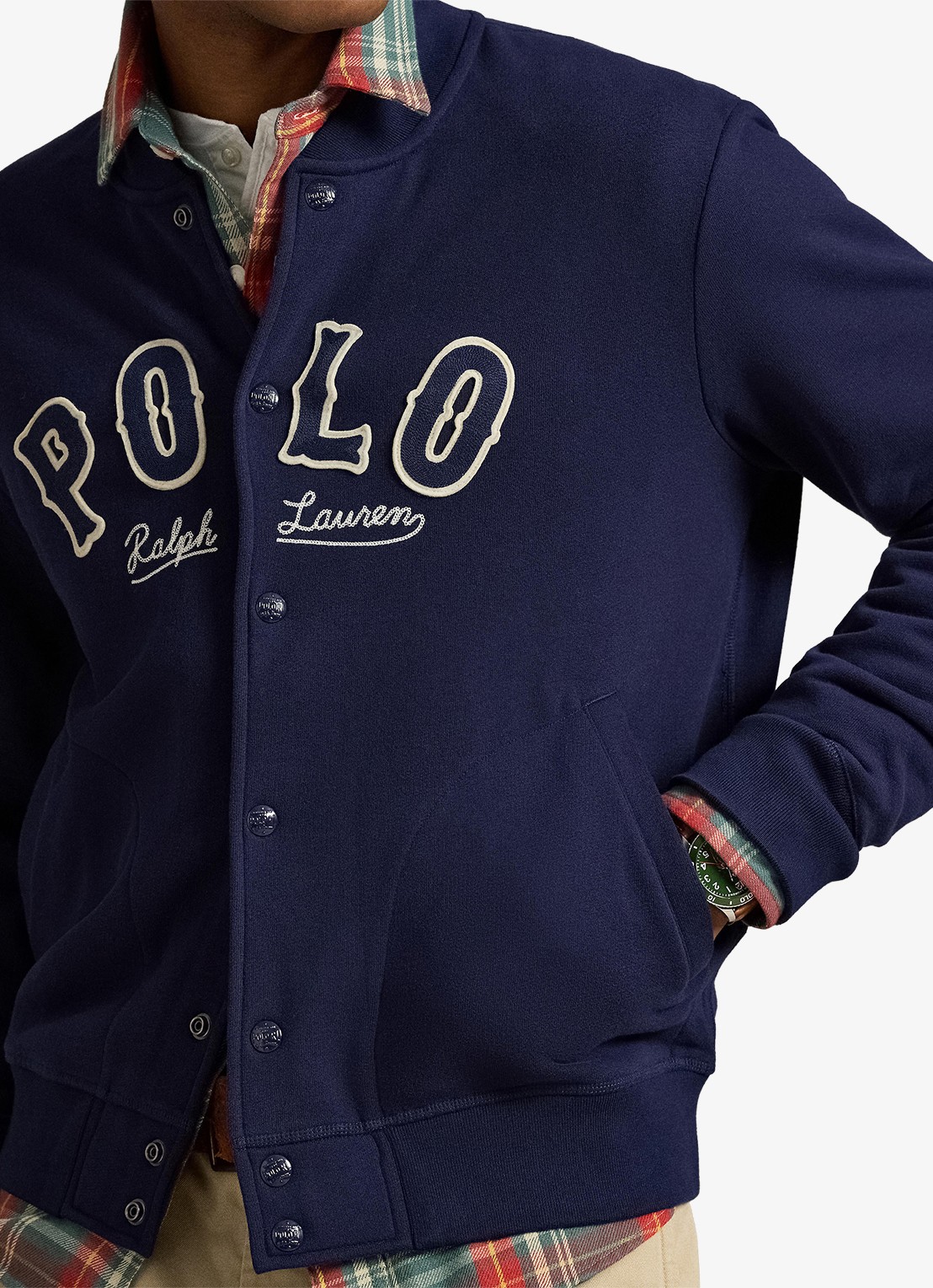 Ralph Lauren Baseball jack met logo - detail 5 cruise navy / donkerblauw