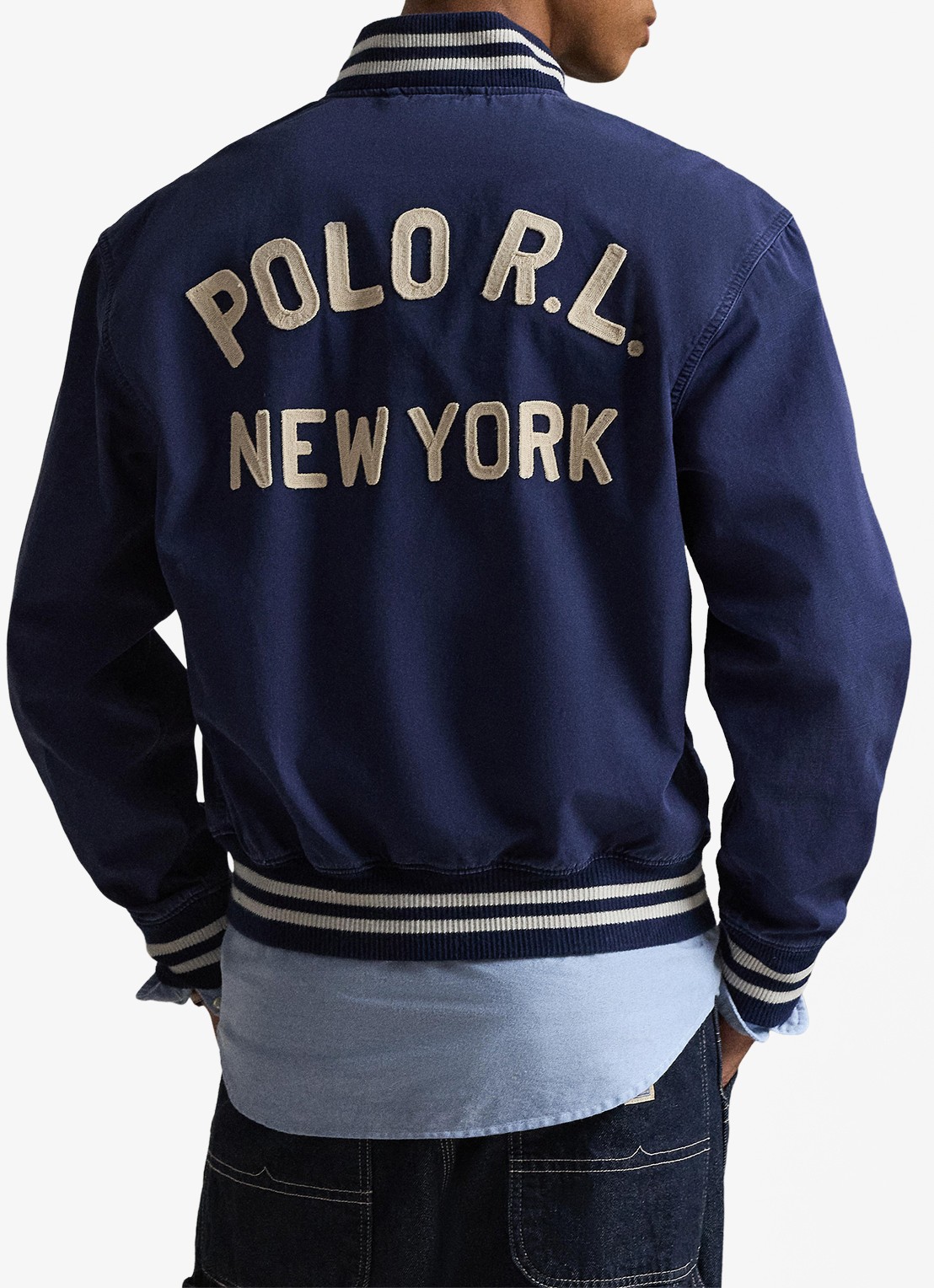 Ralph Lauren Baseball jack met steekzakken - achterkant 2 donkerblauw