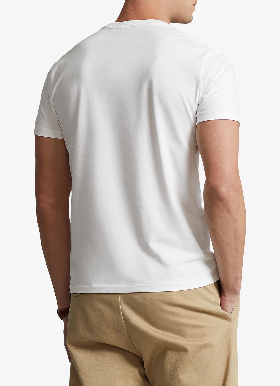 Ralph Lauren Basic T-shirt met logoborduring - achterkant 3 white / wit