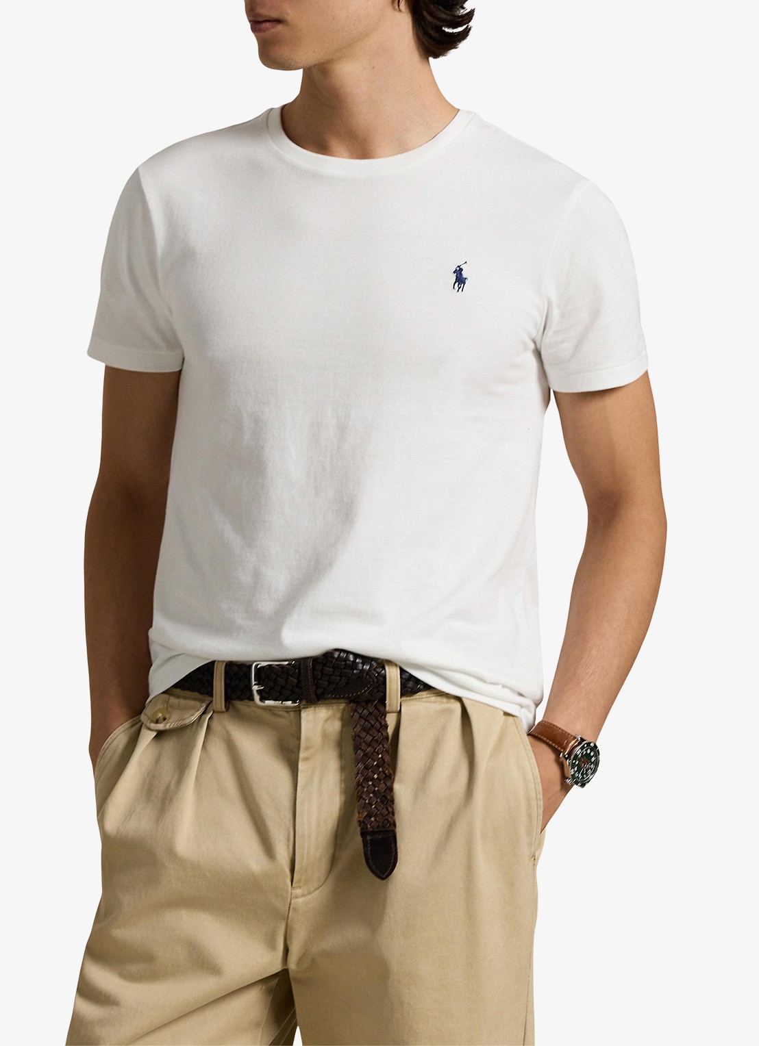 Ralph Lauren Basic T-shirt met logoborduring - detail 4 white / wit
