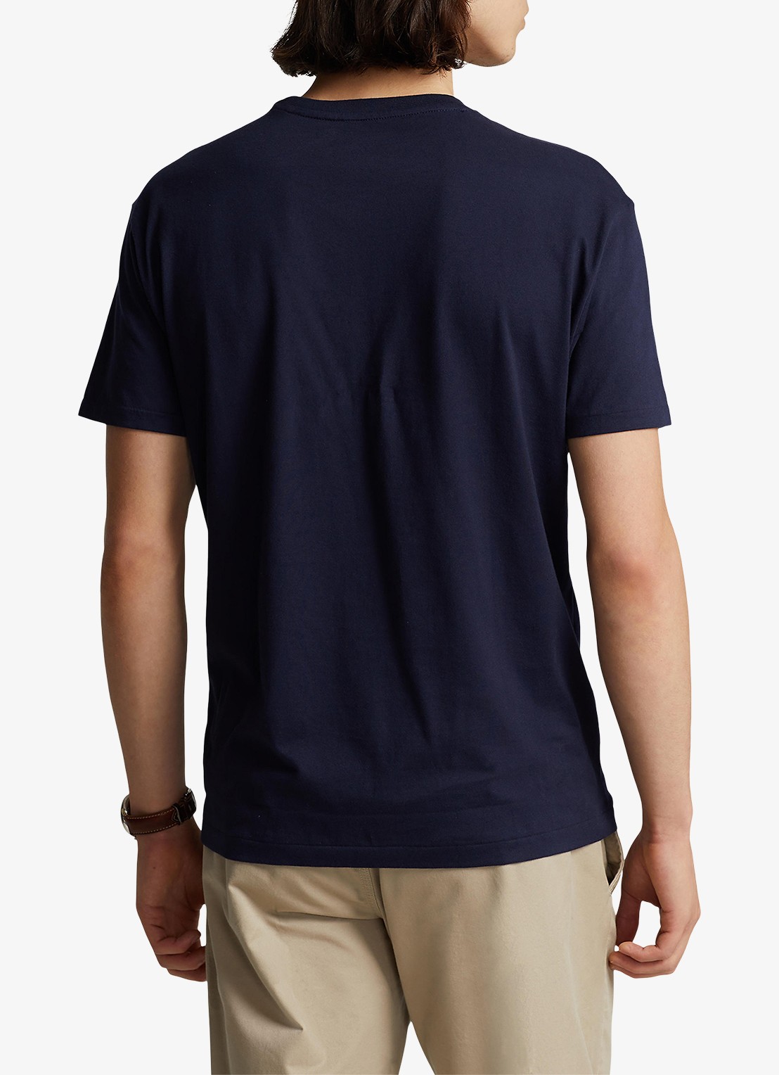 Ralph Lauren Basic T-shirt met logoborduring - achterkant ink / blauw