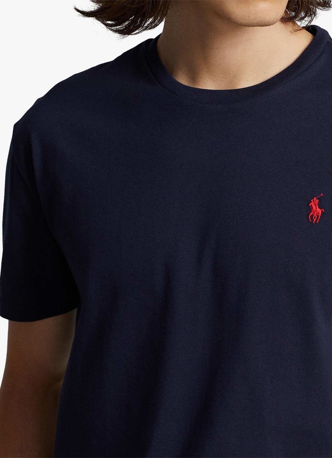 Ralph Lauren Basic T-shirt met logoborduring - detail 5 ink / blauw
