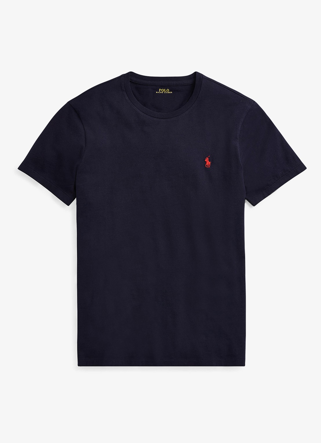Ralph Lauren Basic T-shirt met logoborduring - voorkant 2 ink / blauw