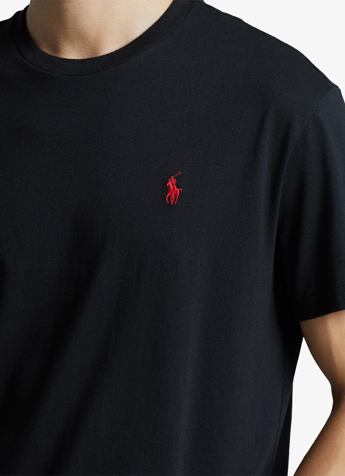 Ralph Lauren Basic T-shirt met logoborduring - detail 2 rl black / zwart