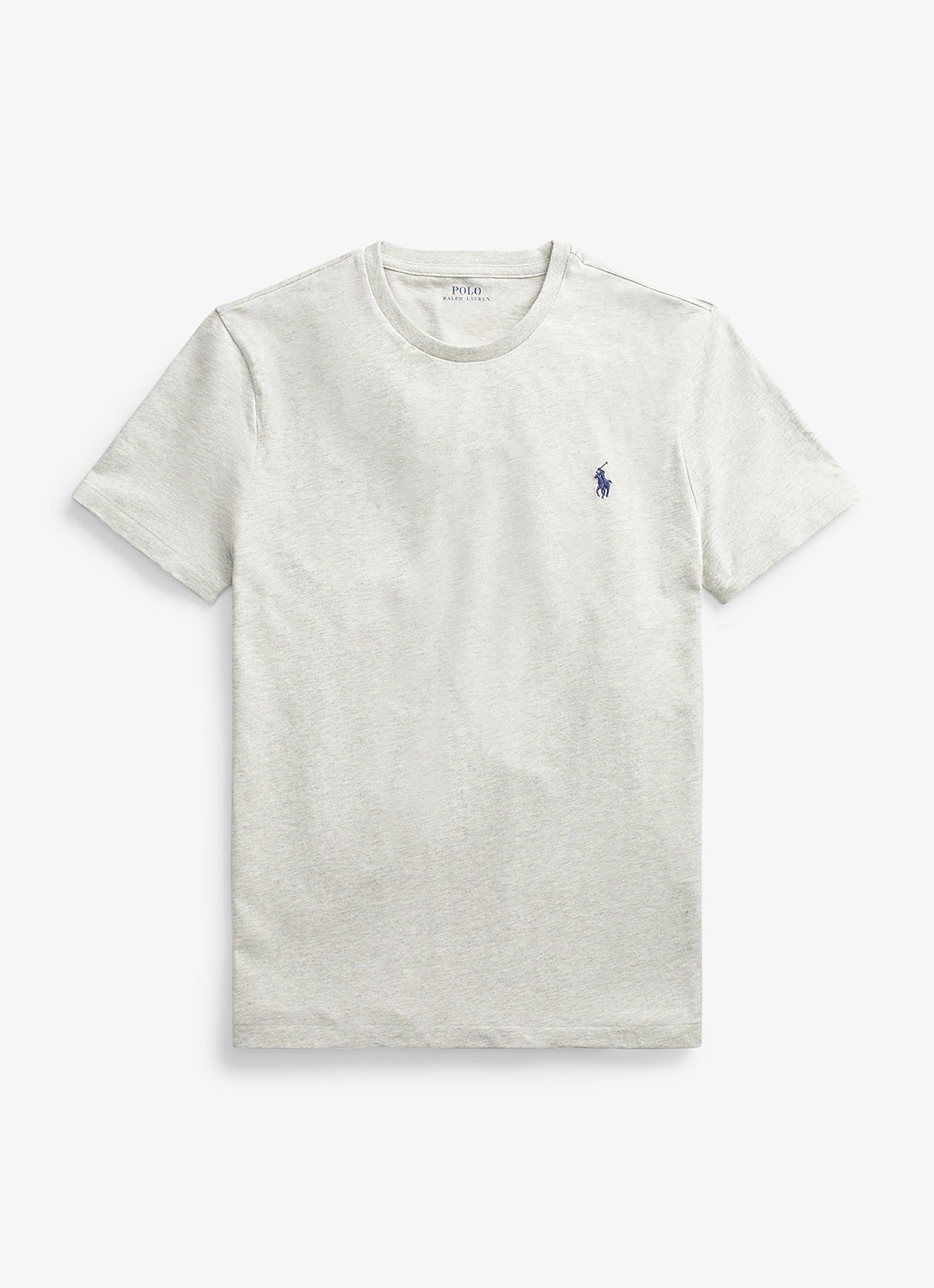 Ralph Lauren Basic T-shirt met logoborduring - voorkant 2 new grey heather / grijs
