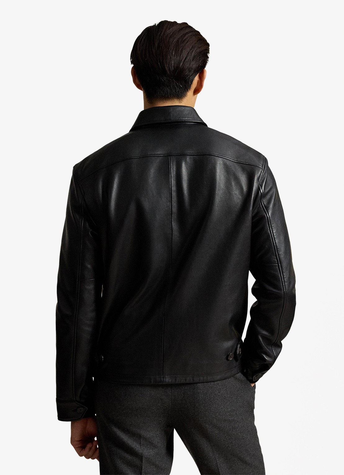 Ralph Lauren Bayville jack van lamsleer met steekzakken - achterkant 5 polo black