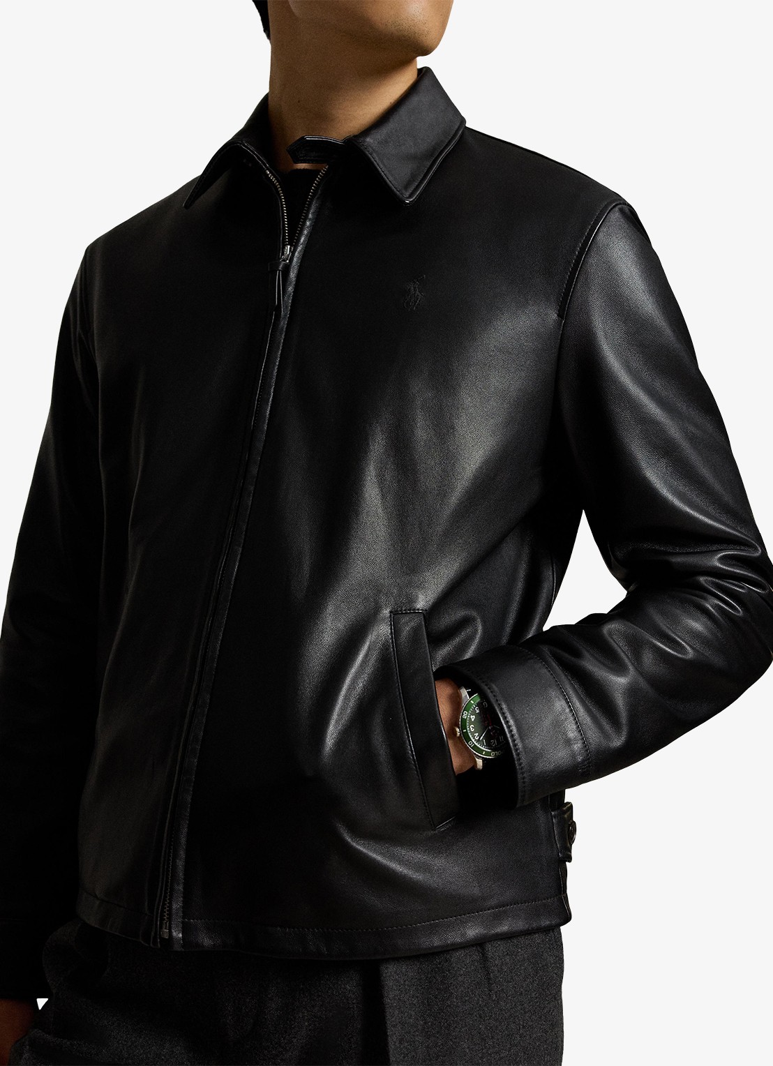 Ralph Lauren Bayville jack van lamsleer met steekzakken - detail 4 polo black