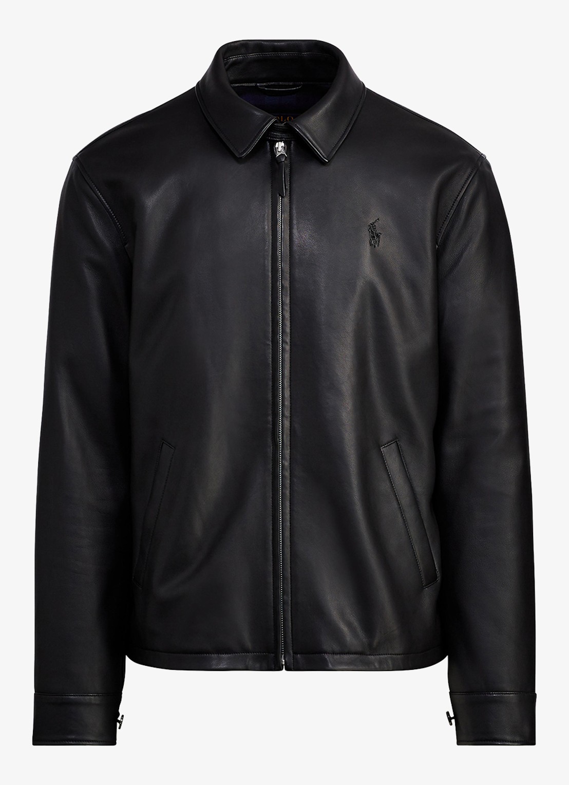 Ralph Lauren Bayville jack van lamsleer met steekzakken - voorkant polo black