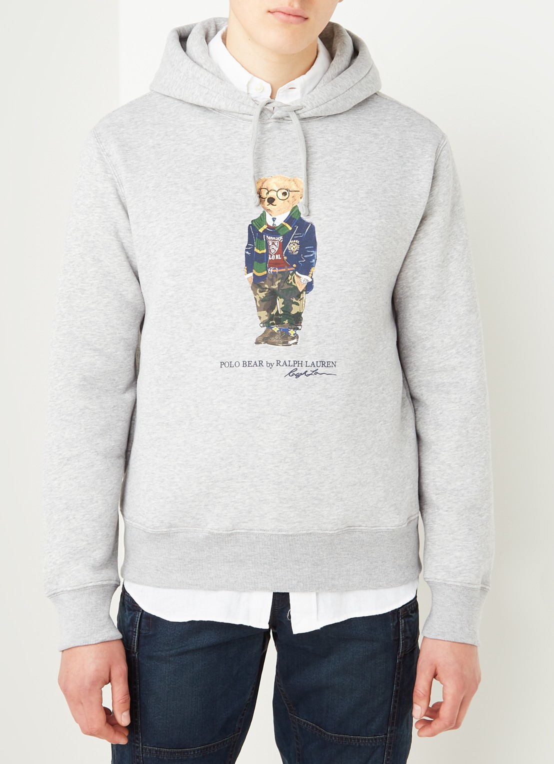 Ralph Lauren Bear hoodie met frontprint - detail 3 andover heather