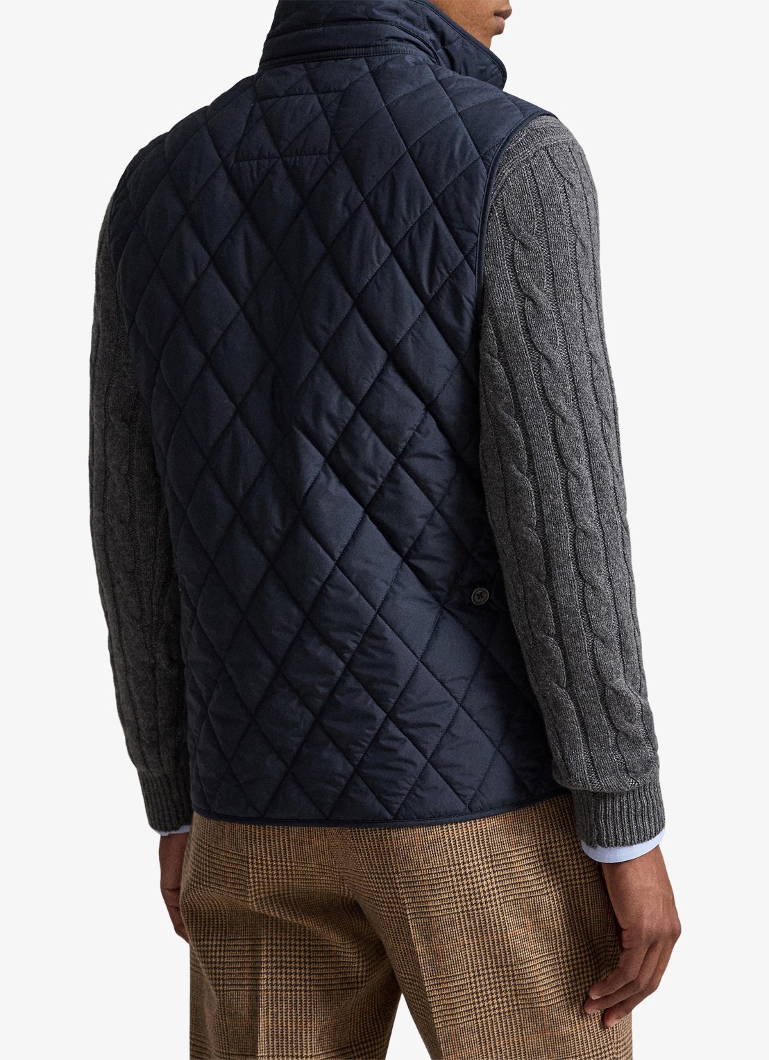 Ralph Lauren Beaton gewatteerde utility bodywarmer met opgestikte zakken - achterkant college navy / donkerblauw