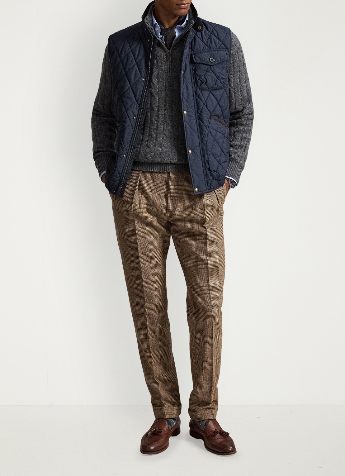 Ralph Lauren Beaton gewatteerde utility bodywarmer met opgestikte zakken - detail 4 college navy / donkerblauw