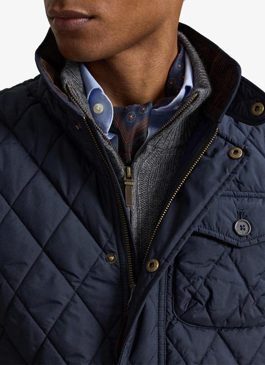 Ralph Lauren Beaton gewatteerde utility bodywarmer met opgestikte zakken - detail 5 college navy / donkerblauw
