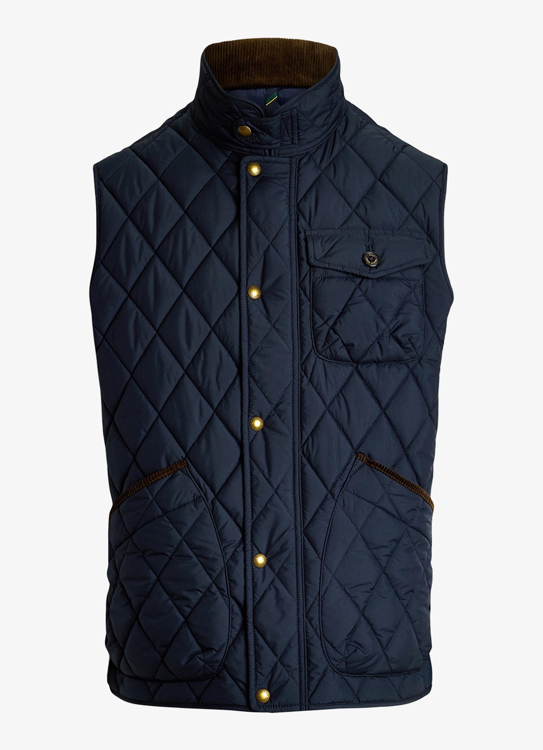 Ralph Lauren Beaton gewatteerde utility bodywarmer met opgestikte zakken - voorkant 2 college navy / donkerblauw