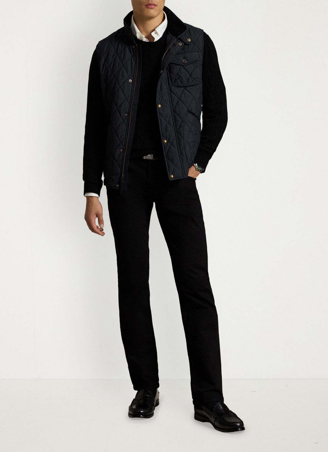 Ralph Lauren Beaton gewatteerde utility bodywarmer met opgestikte zakken - detail 7 polo black / zwart