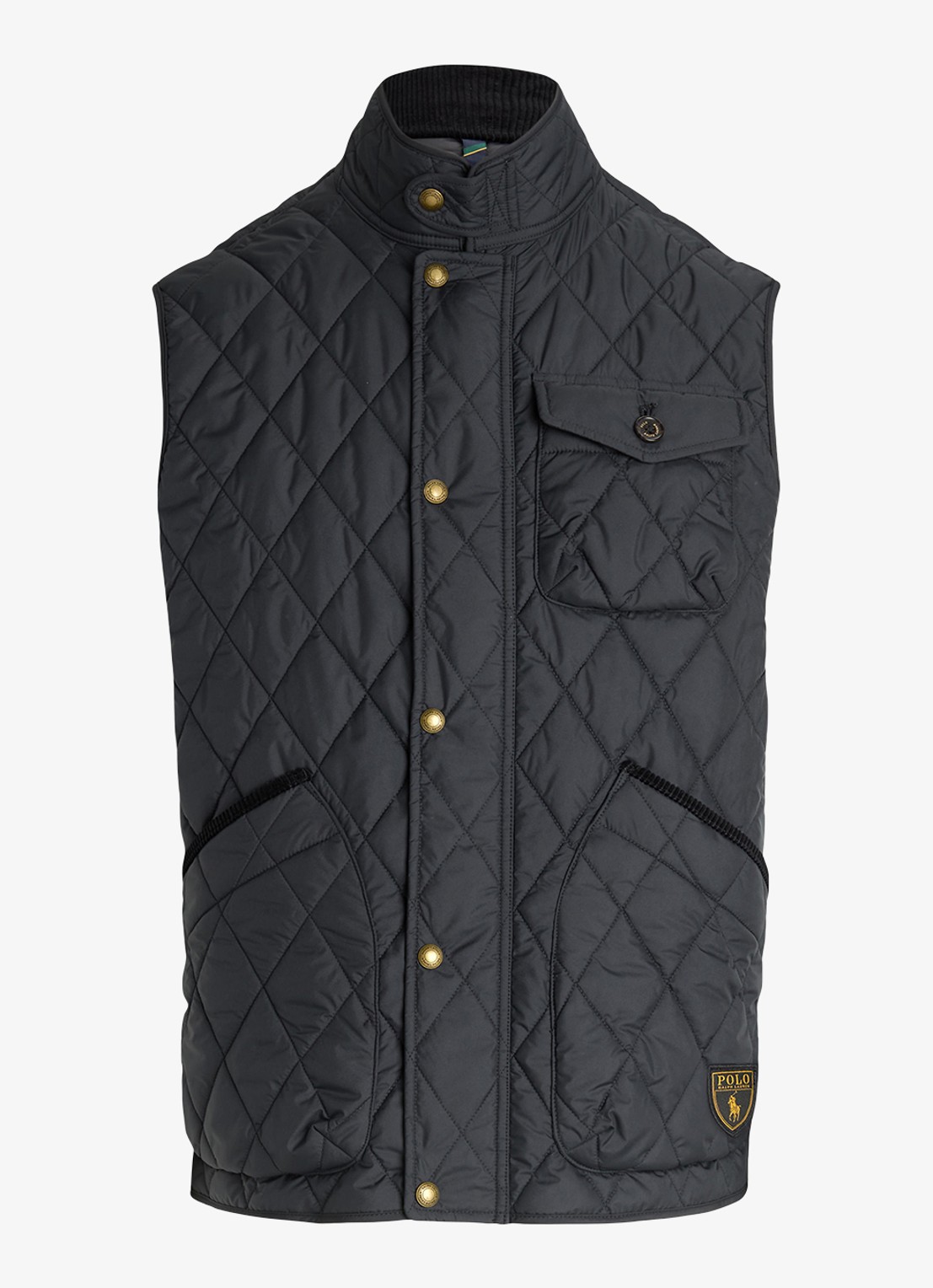 Ralph Lauren Beaton gewatteerde utility bodywarmer met opgestikte zakken - voorkant 5 polo black / zwart