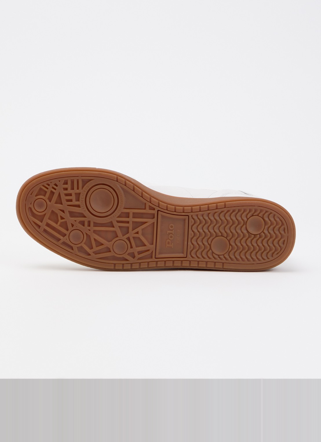 Ralph Lauren Bedford sneaker van leer met details van suéde  - detail 3 wit
