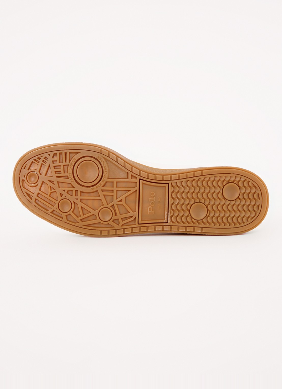 Ralph Lauren Bedford sneaker van leer met suède details - detail 5 gebroken wit