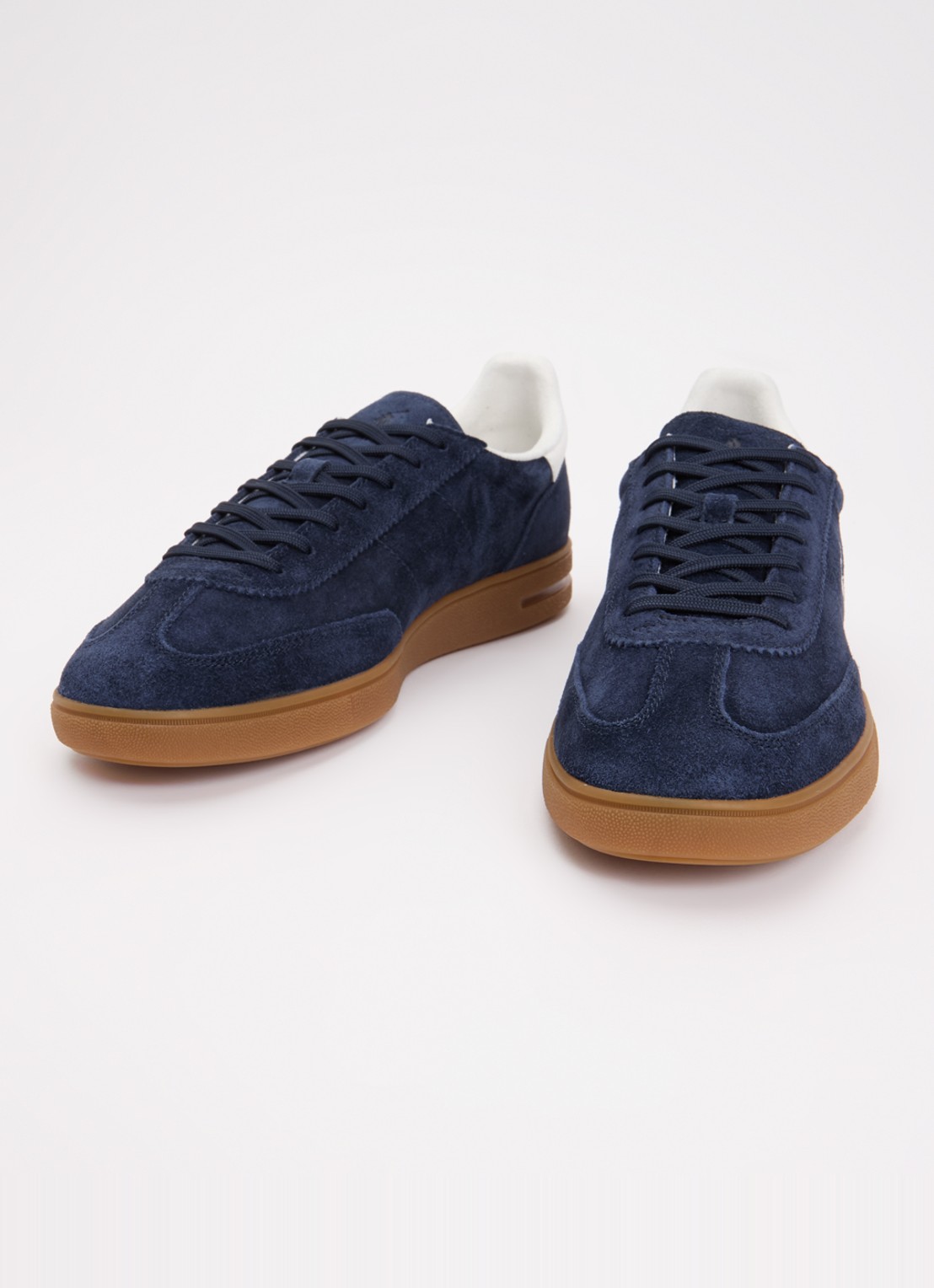 Ralph Lauren Bedford sneaker van suède met logoborduring - detail 3 donkerblauw