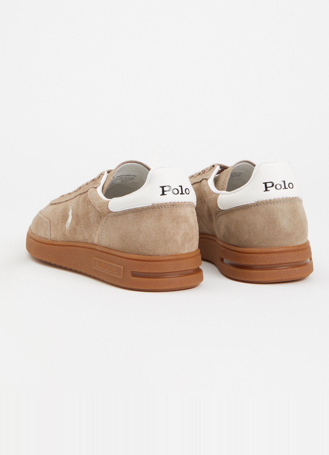 Ralph Lauren Bedford sneaker van suède - achterkant beige