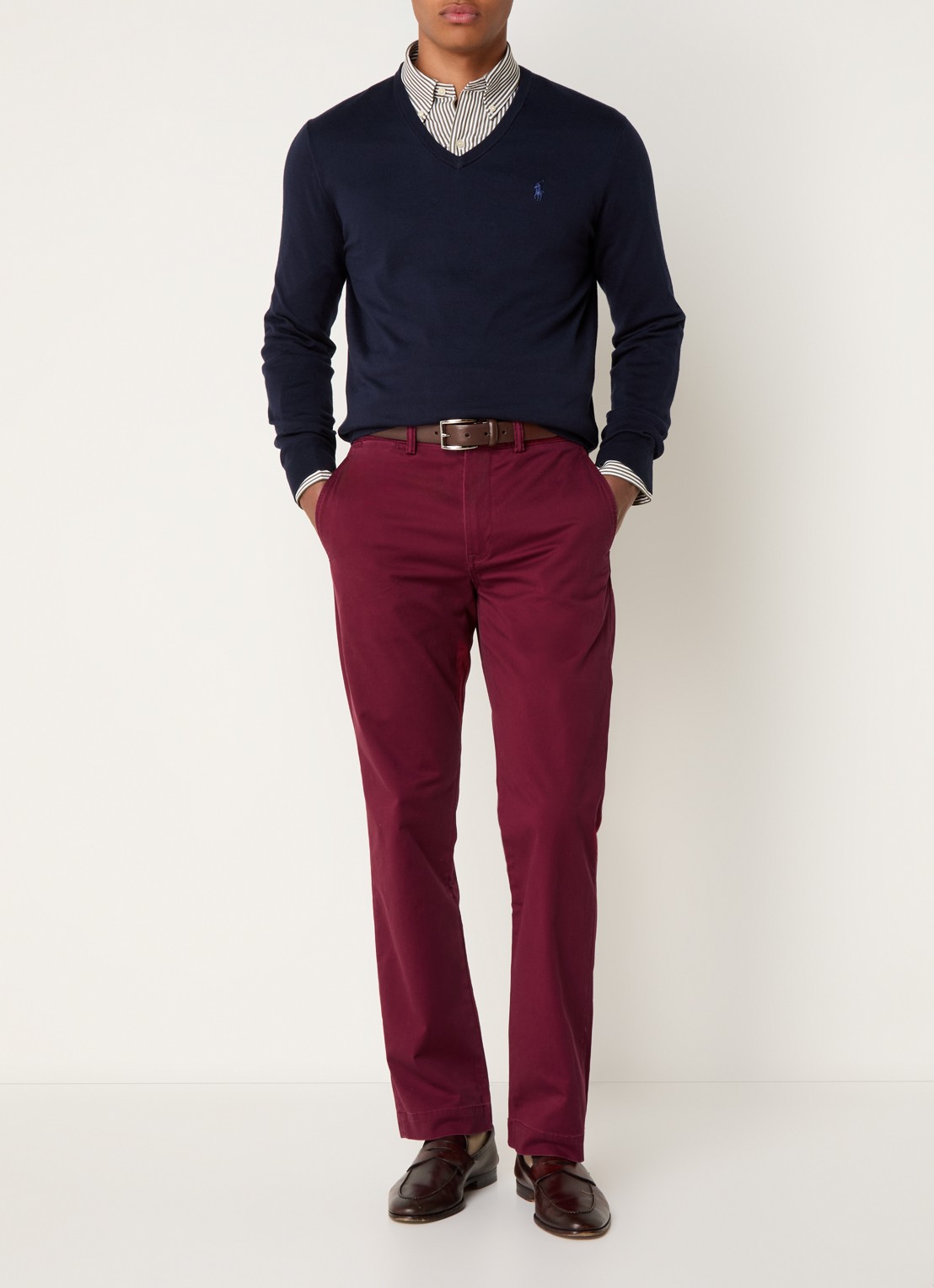 Ralph Lauren Bedford straight fit chino met stretch - voorkant 5 red carpet / rood