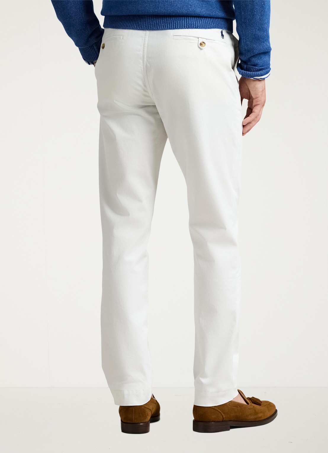 Ralph Lauren Bedford straight fit chino met stretch - achterkant 5 deckwash white / wit