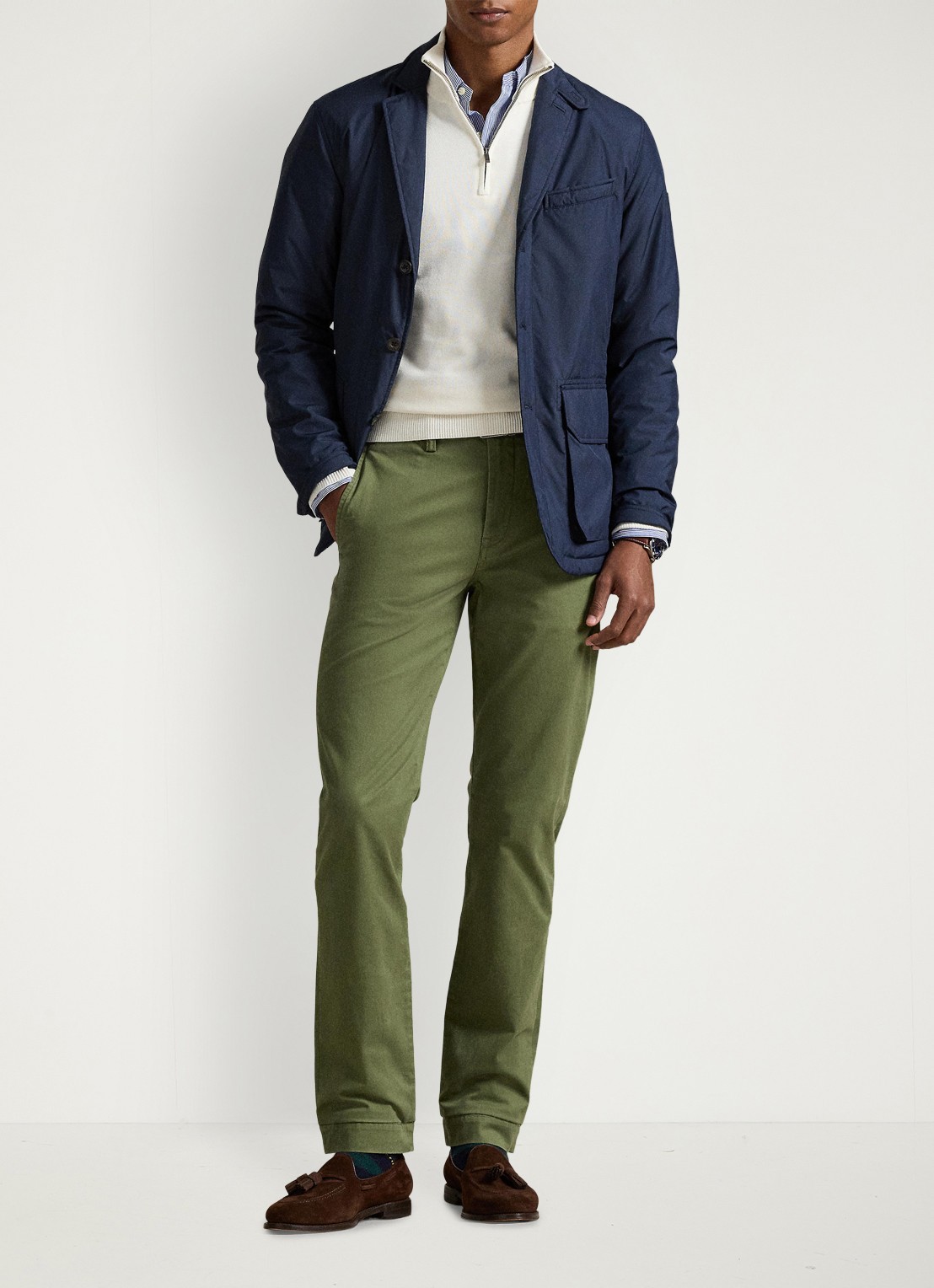 Ralph Lauren Bedford straight fit chino met stretch - voorkant 4 garden trail-30z6