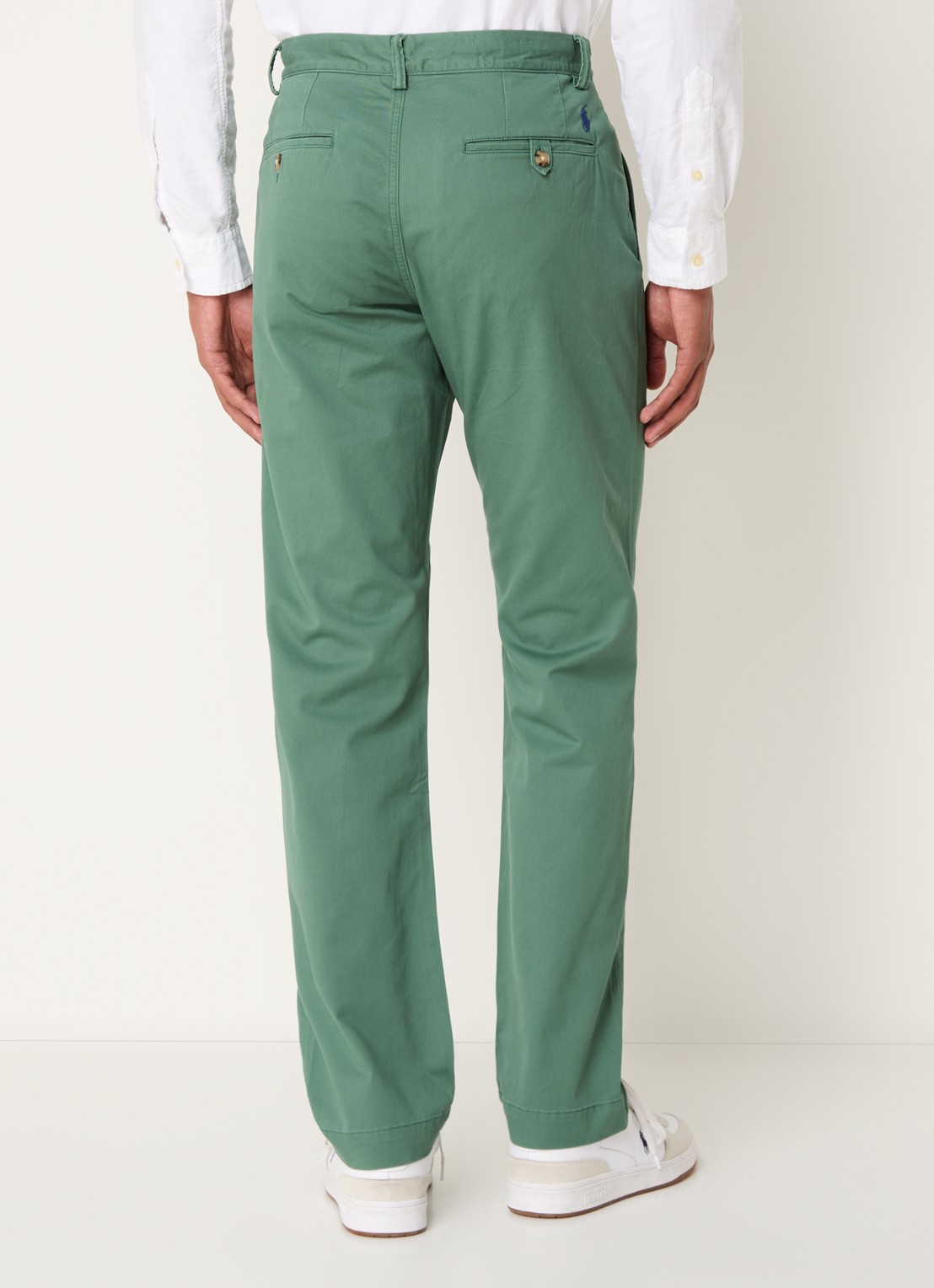 Ralph Lauren Bedford straight fit stretch chino broek - achterkant washed forest / zeegroen