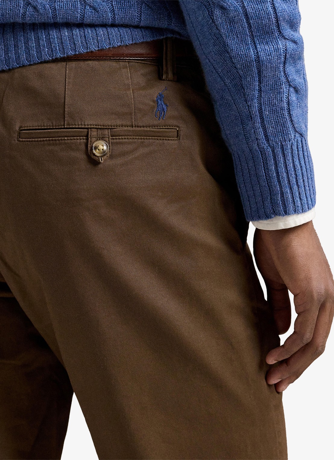 Ralph Lauren Bedford straight fit stretch chino broek - detail 5 chestnut / lichtbruin