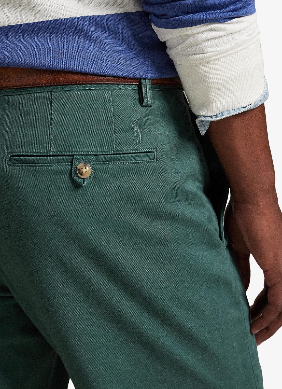 Ralph Lauren Bedford straight fit stretch chino broek - detail 5 charter green