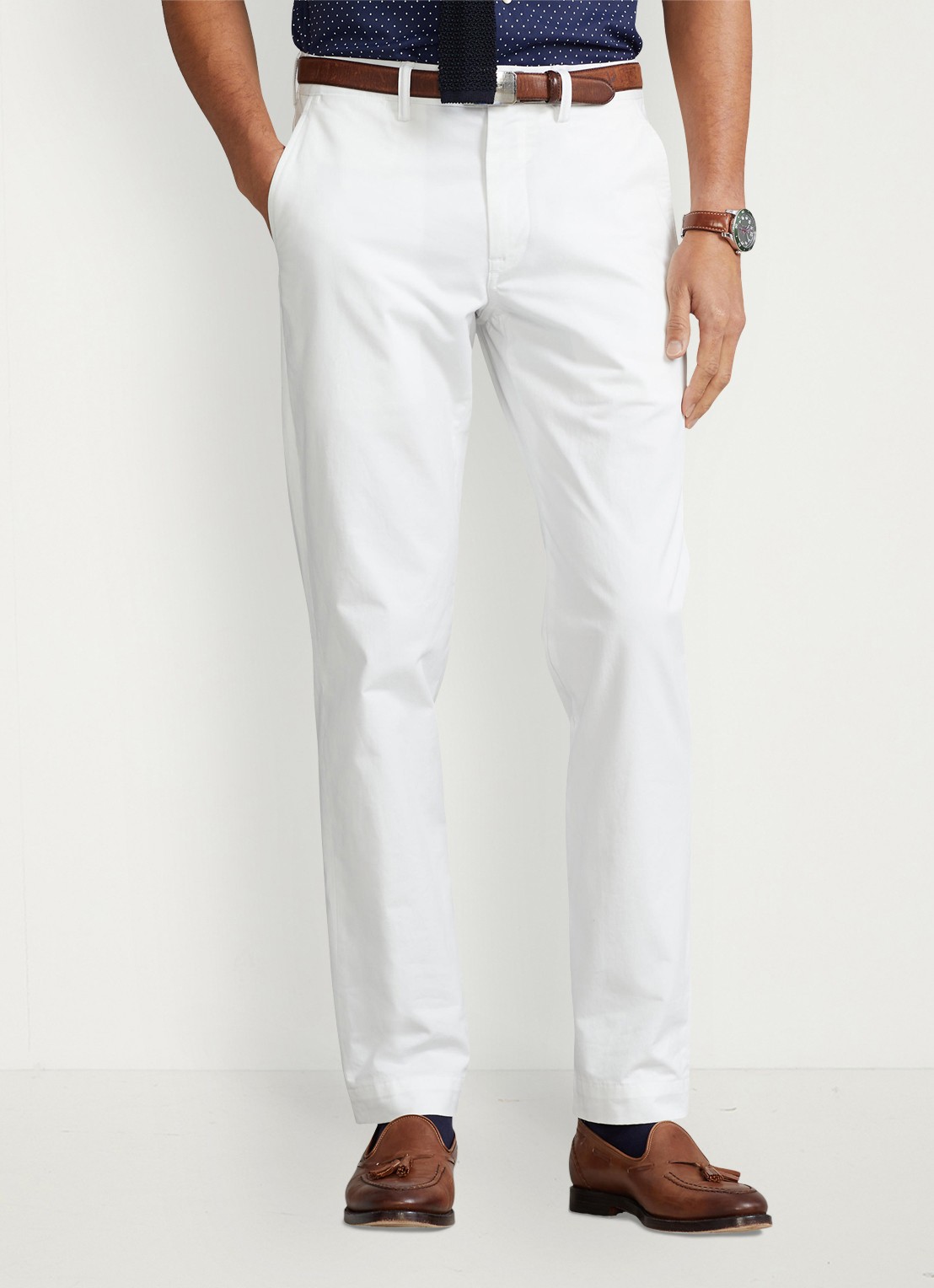 Ralph Lauren Bedford straight fit stretch chino broek - detail 6 ceramic white / wit