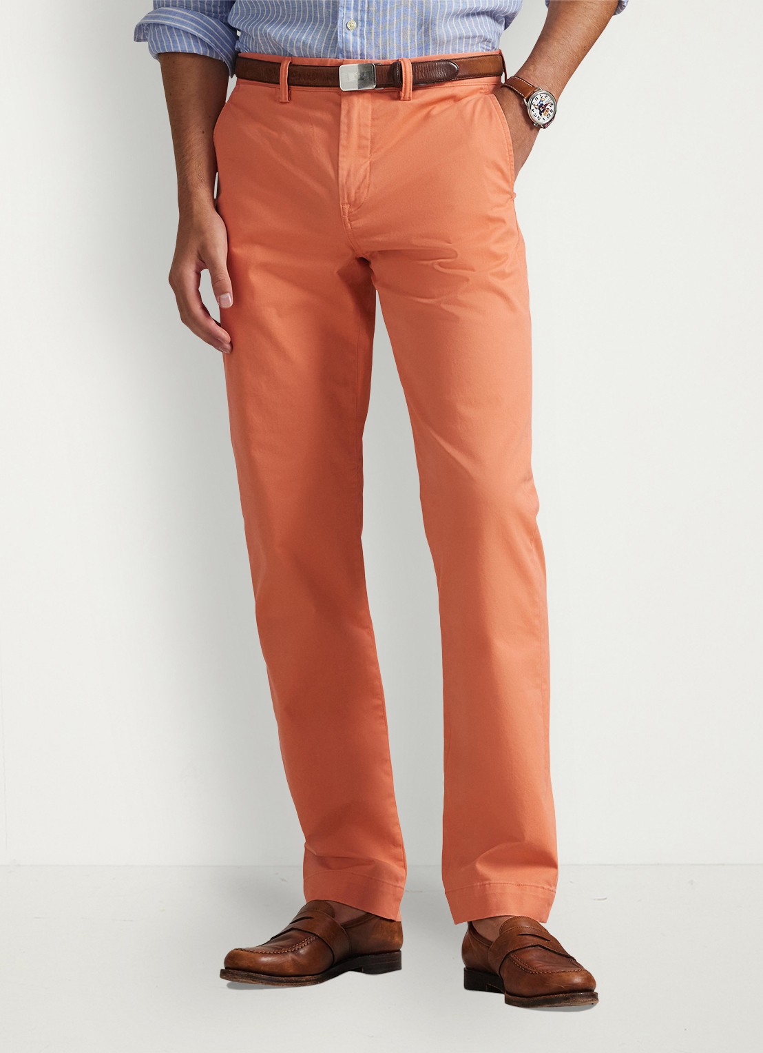 Ralph Lauren Bedford straight fit stretch chino broek - detail deep mango