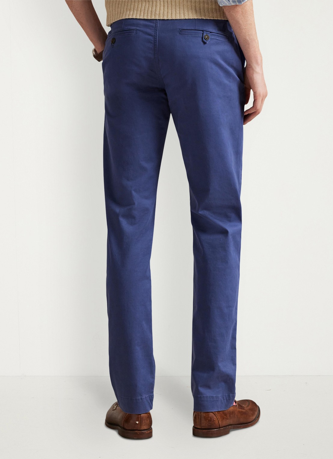 Ralph Lauren Bedford straight fit stretch chino broek - achterkant 3 licht navy