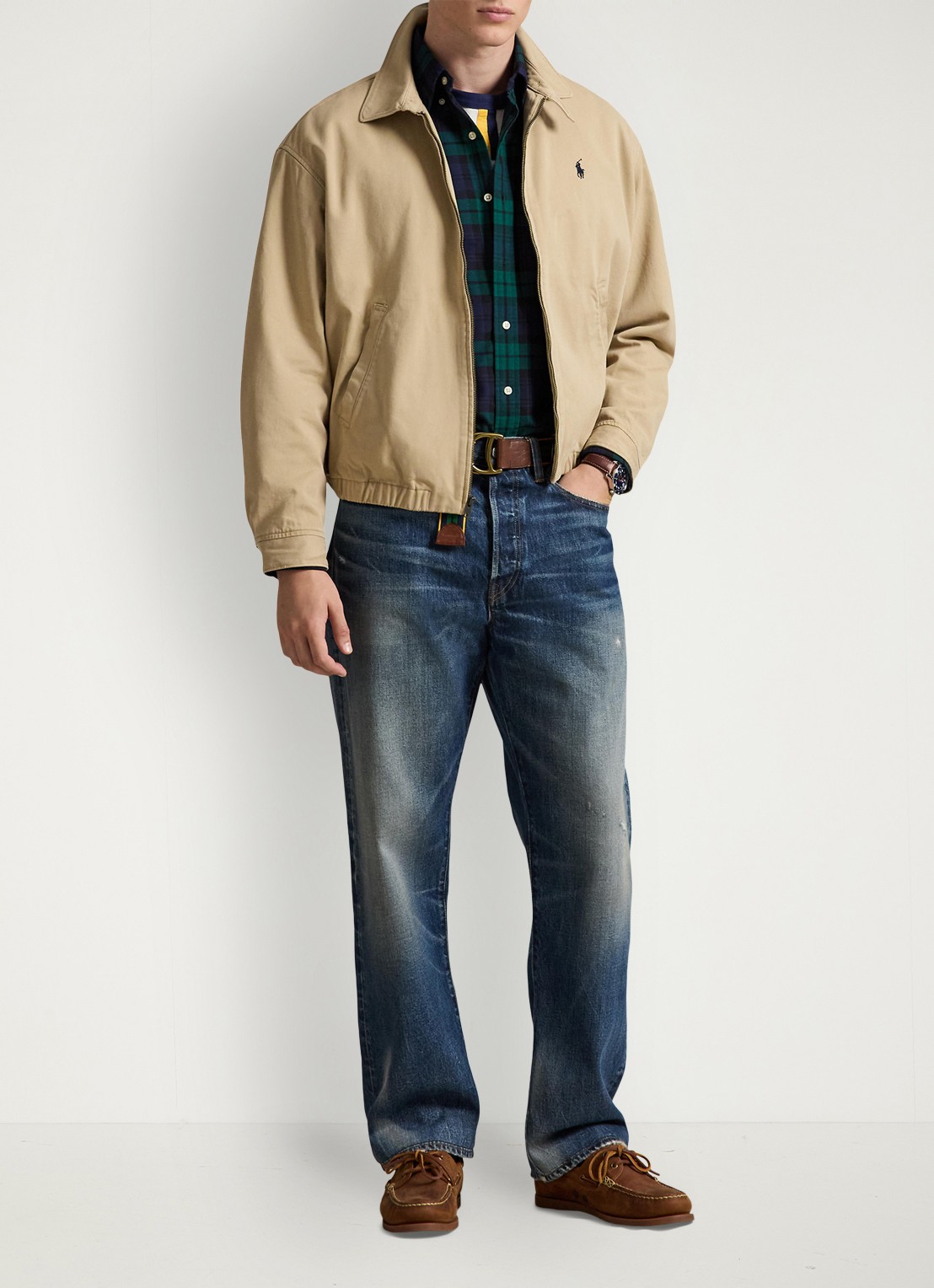 Ralph Lauren Big Bayport bomberjack met steekzakken - voorkant 2 rl khaki-2wq5
