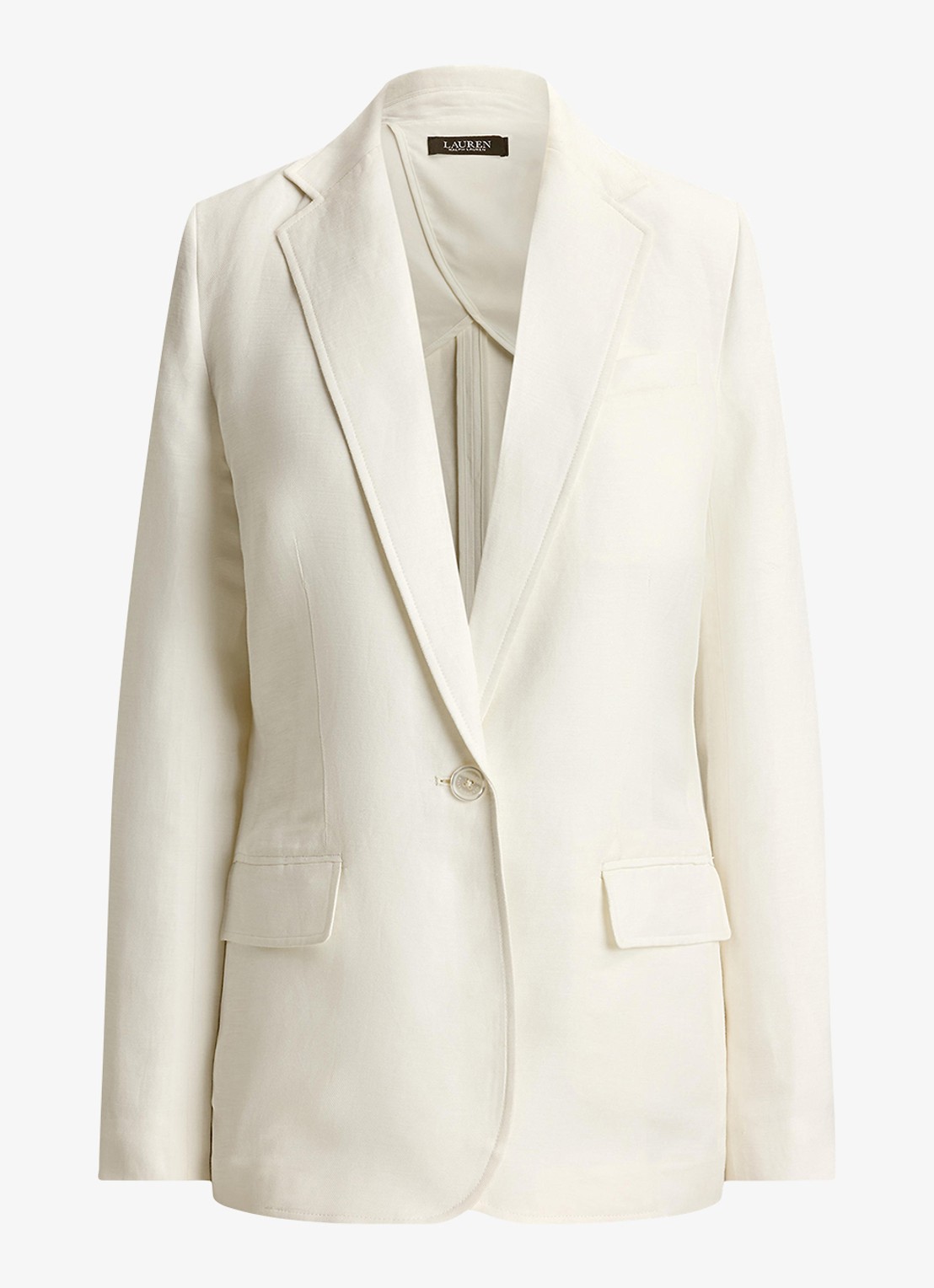 Ralph Lauren Blazer in linnenblend met klepzakken - voorkant 3 wit