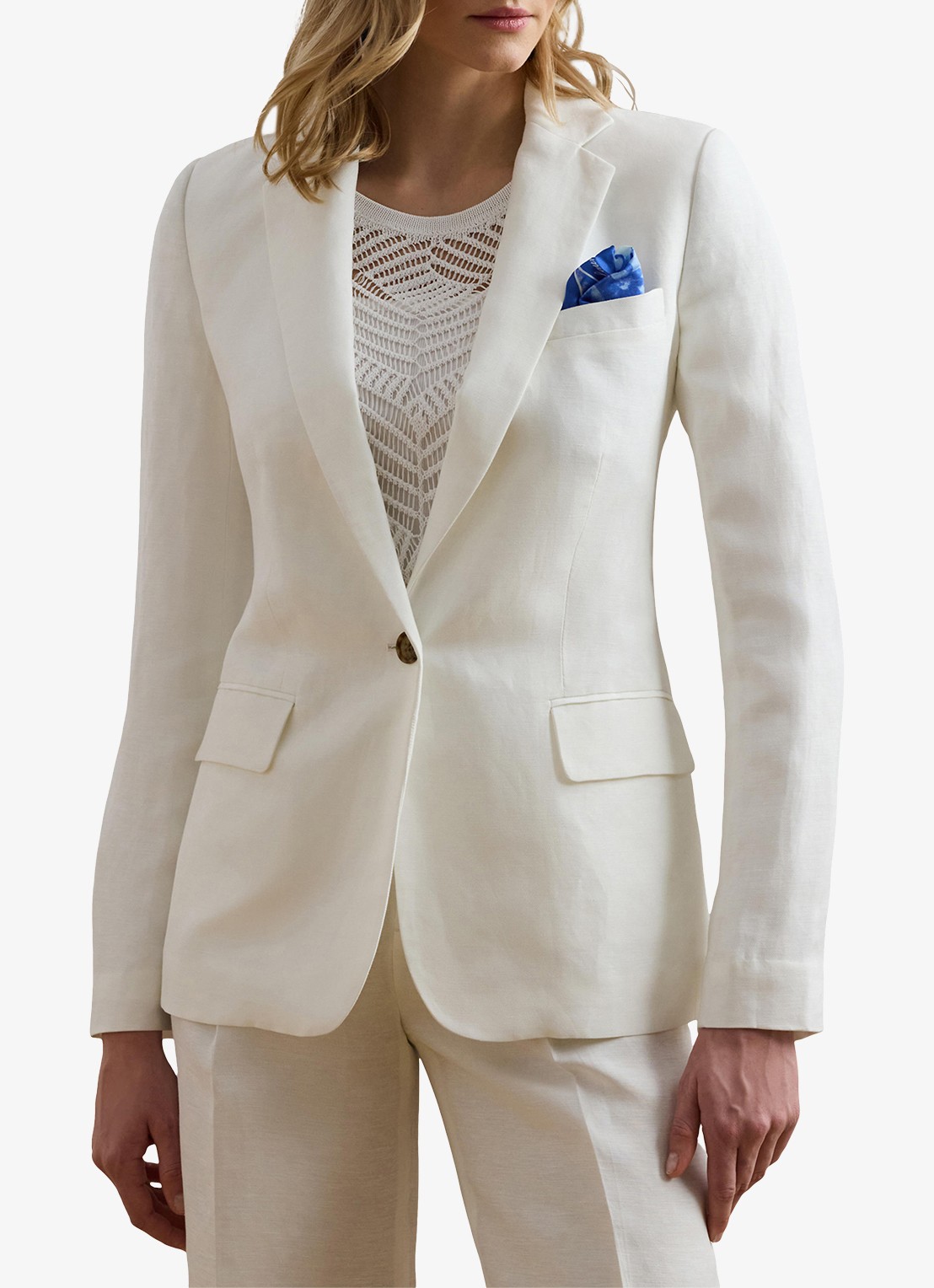 Ralph Lauren Blazer met klepzakken - detail 3 wit