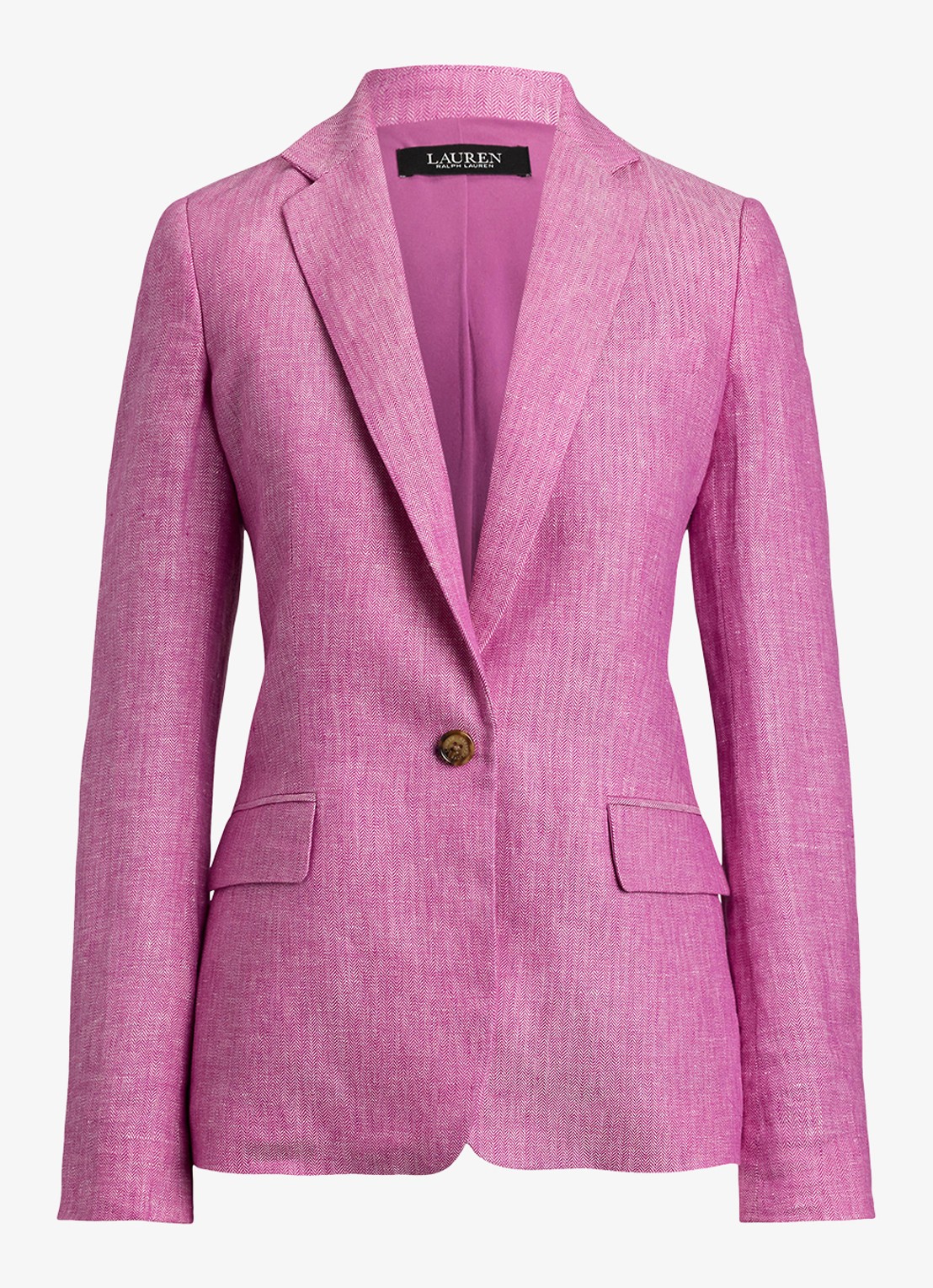 Ralph Lauren Blazer met structuur en klepzakken - voorkant 4 roze