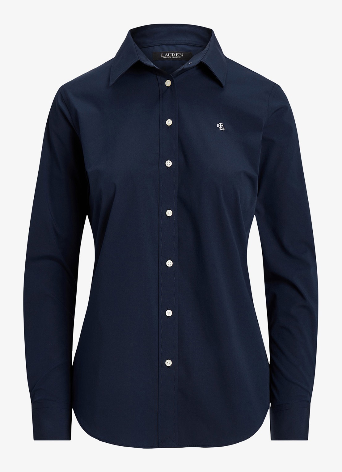 Ralph Lauren Blouse in katoenblend - voorkant lauren navy / blauw