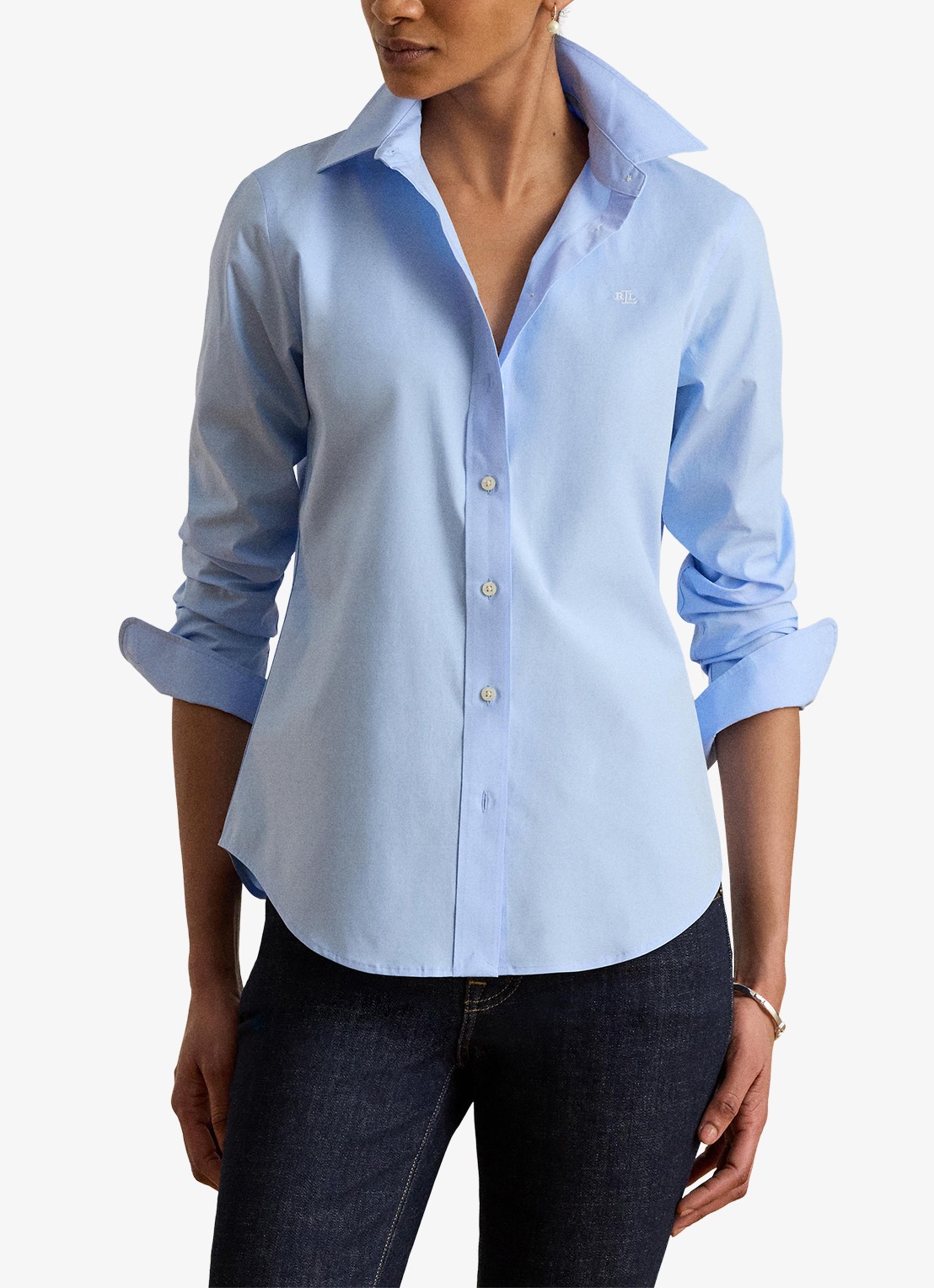 Ralph Lauren Blouse in katoenblend - detail 4 blue / blauw