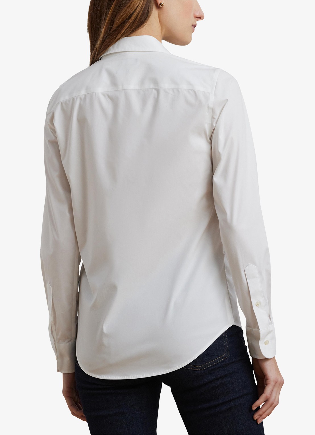 Ralph Lauren Blouse in katoenblend - achterkant white / wit