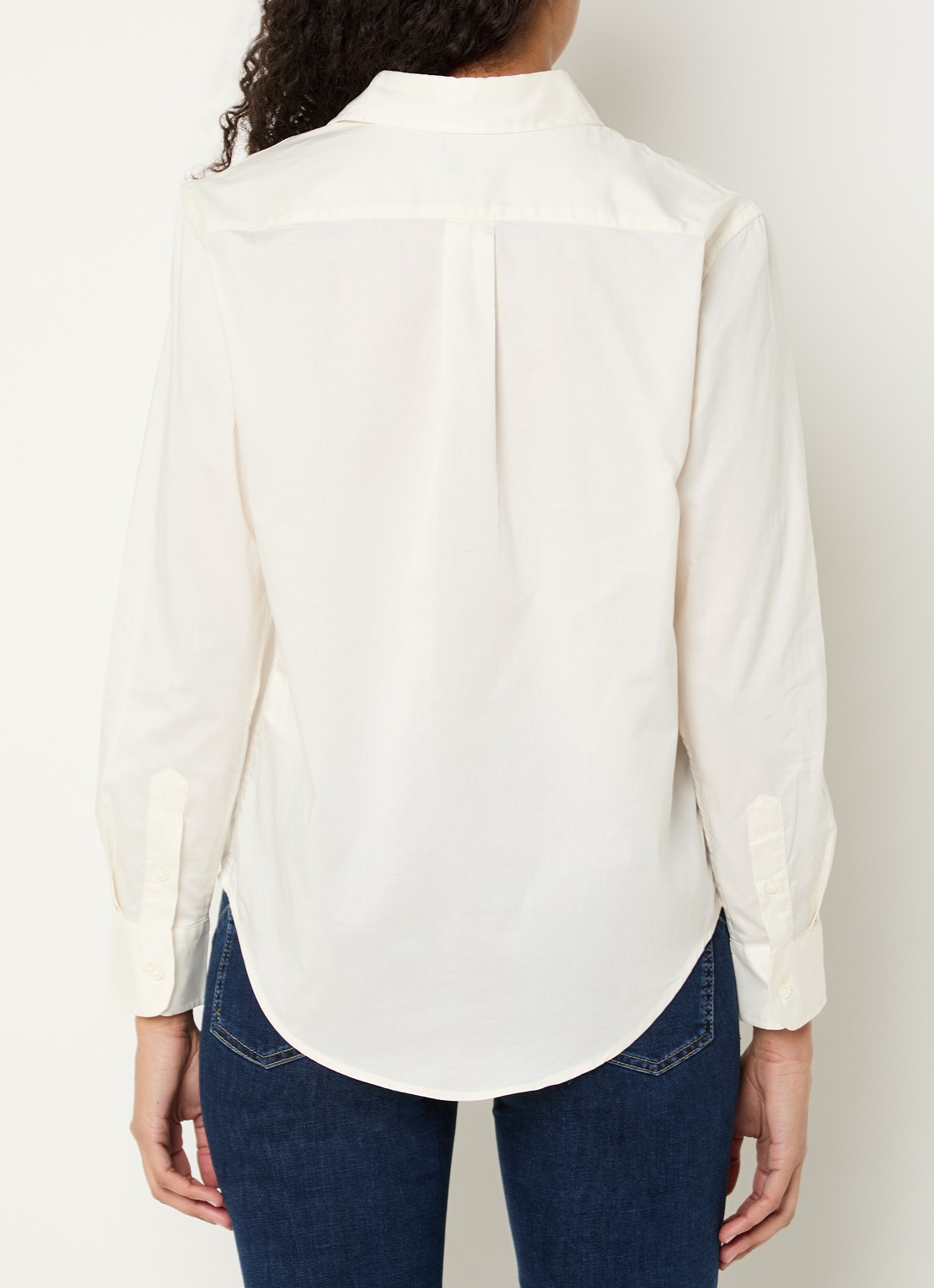 Ralph Lauren Blouse in linnenblend met streepprint - achterkant 4 gebroken wit