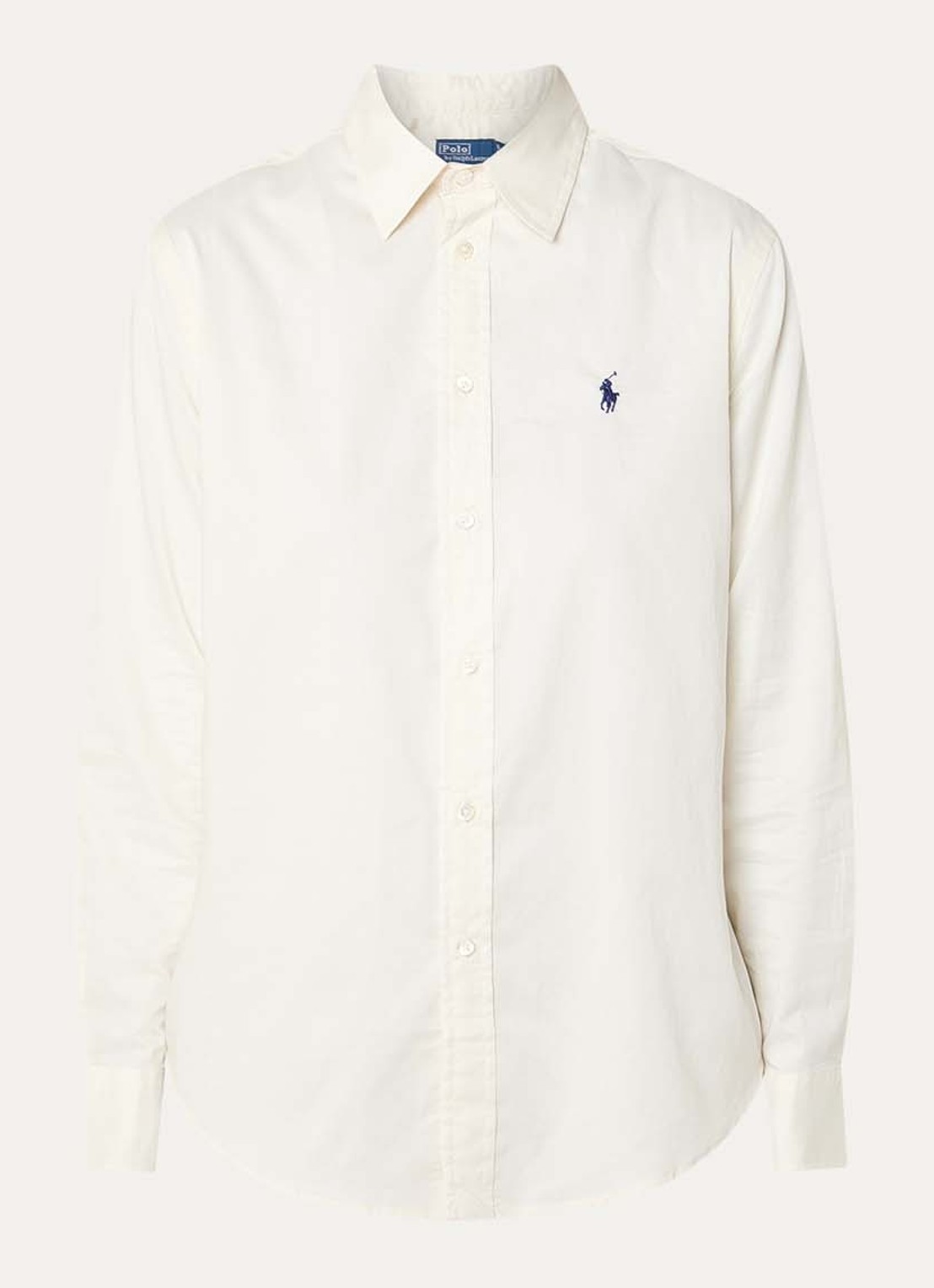 Ralph Lauren Blouse in linnenblend met streepprint - voorkant gebroken wit