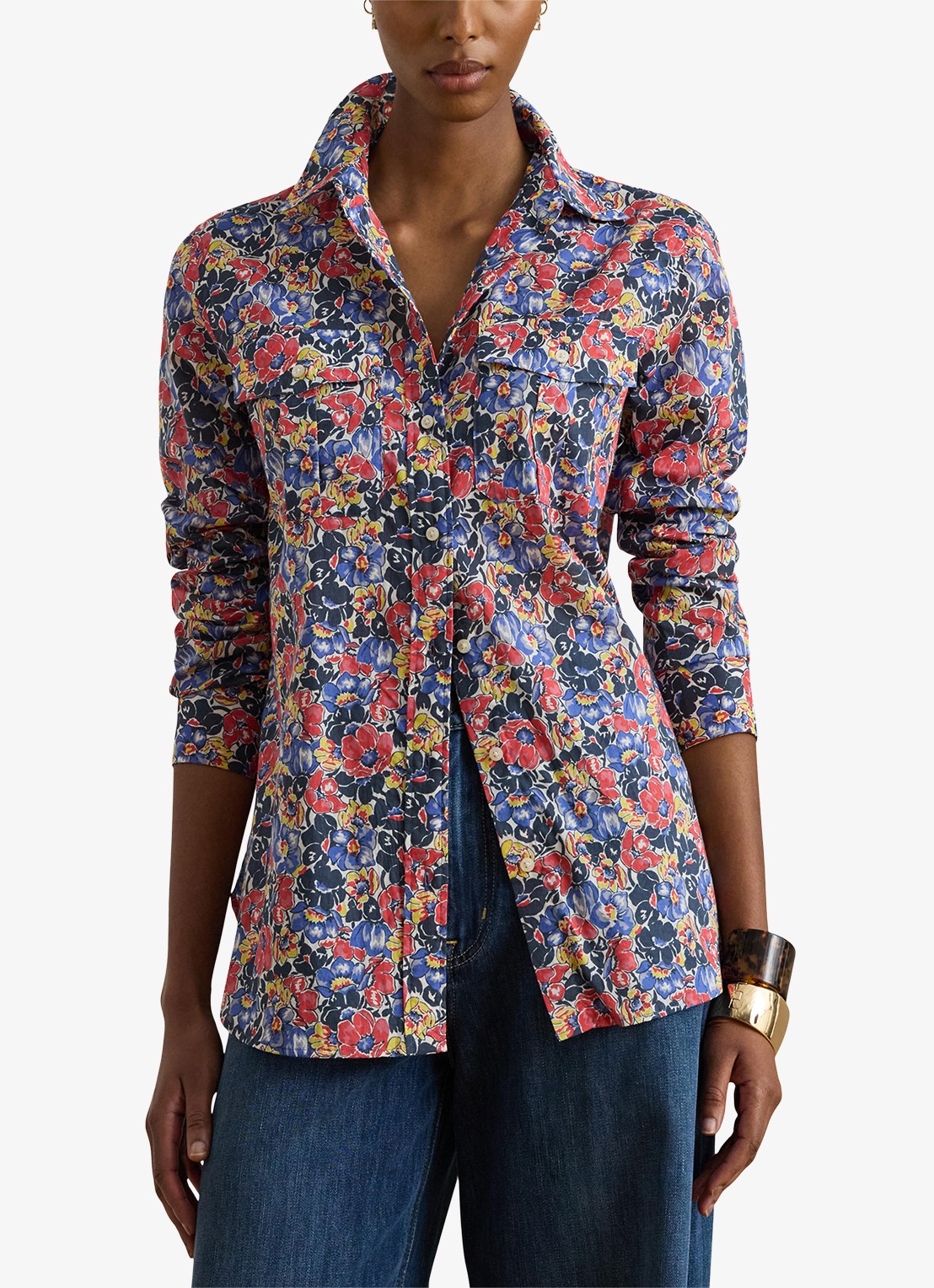 Ralph Lauren Blouse met bloemenprint - detail 3 red / rood