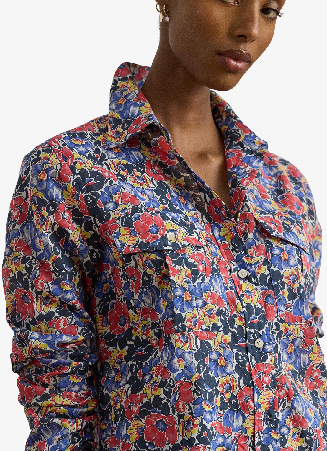 Ralph Lauren Blouse met bloemenprint - detail 4 red / rood